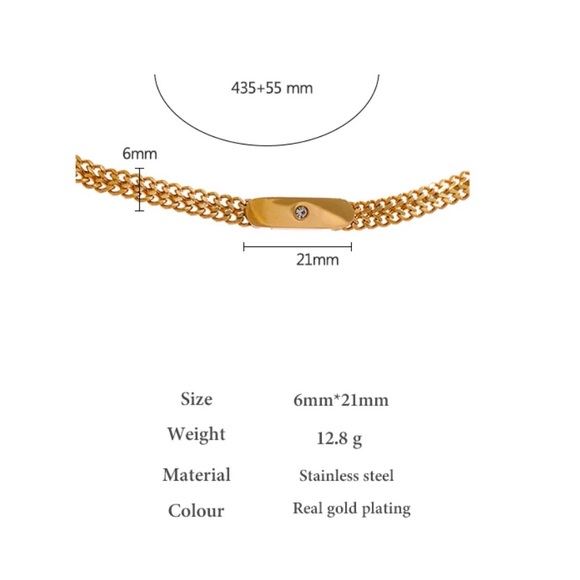 💛Gold plated Chain Necklace - Picture 3 of 5